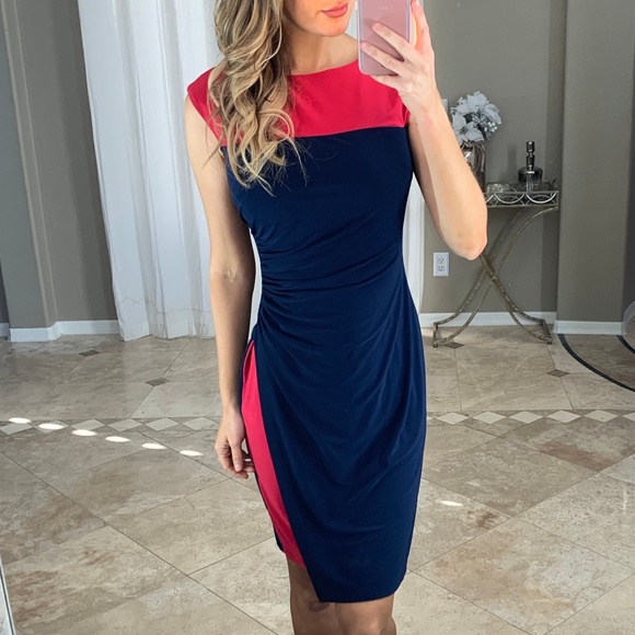 chaps colorblock sheath dress